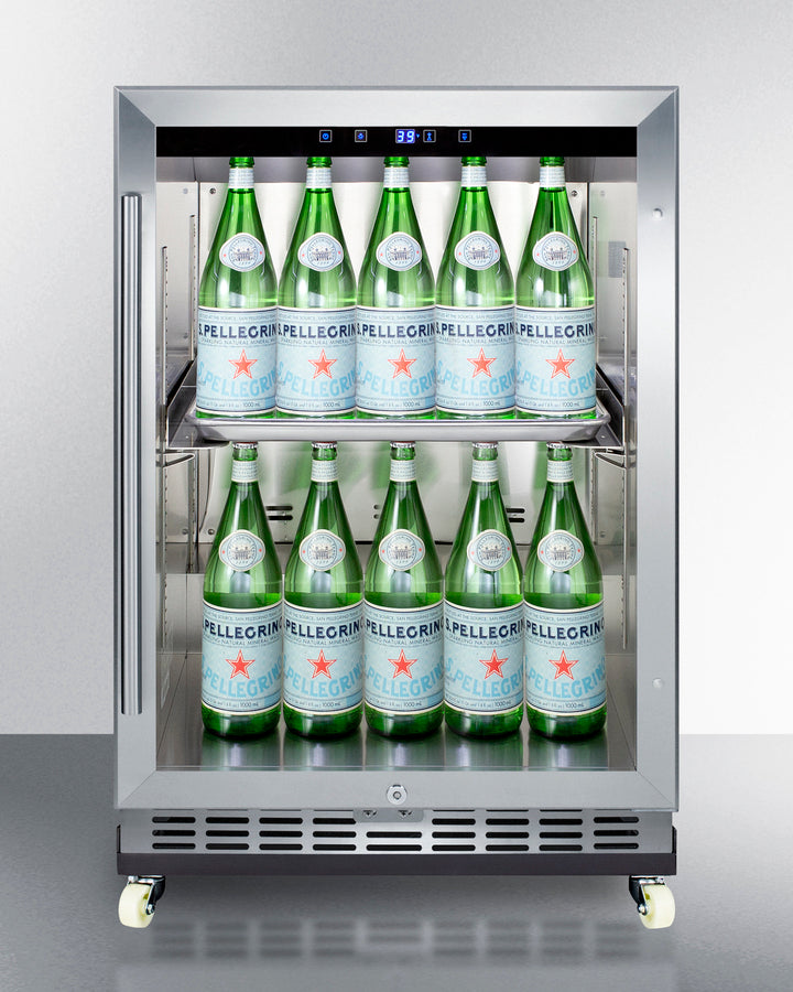 24" Wide Outdoor Mini Reach-in Beverage Center With Dolly - (SCR611GLOSRI)