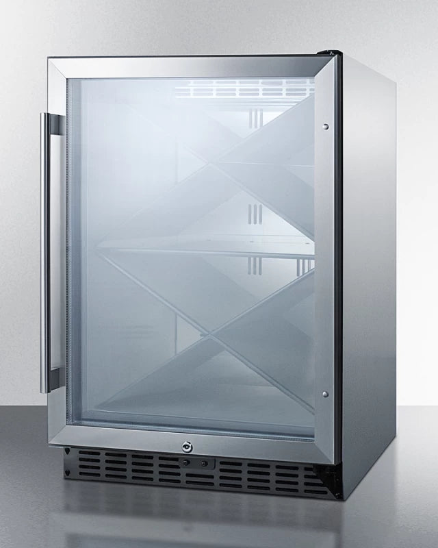24" Wide Single Zone Outdoor Commercial Wine Cellar - (SCR611GLOSX)