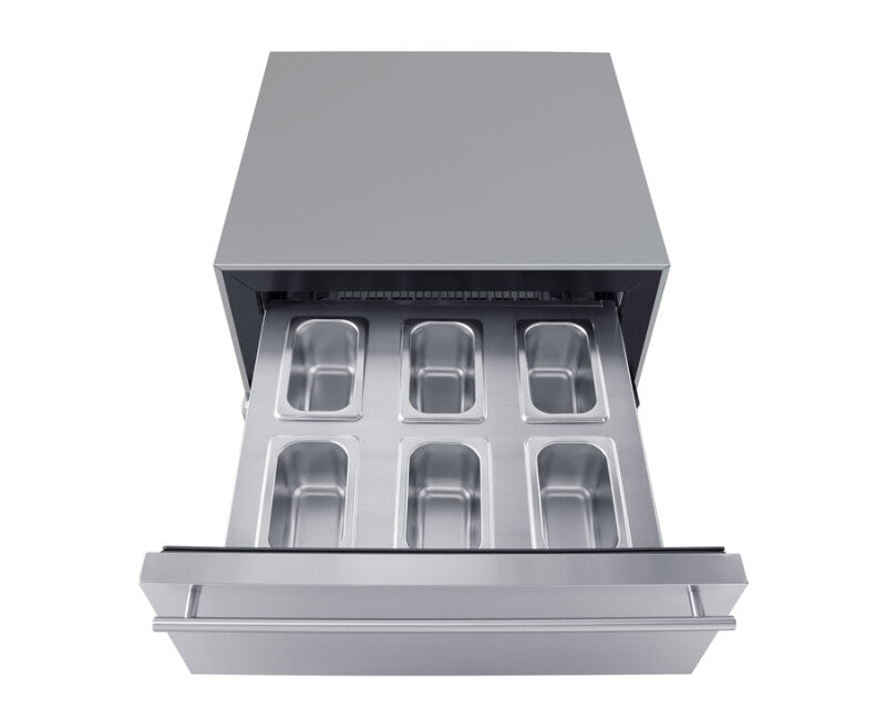 24" Wide Built-in Commercial Beverage Refrigerator With Top Drawer - (SCR615TDCSS)