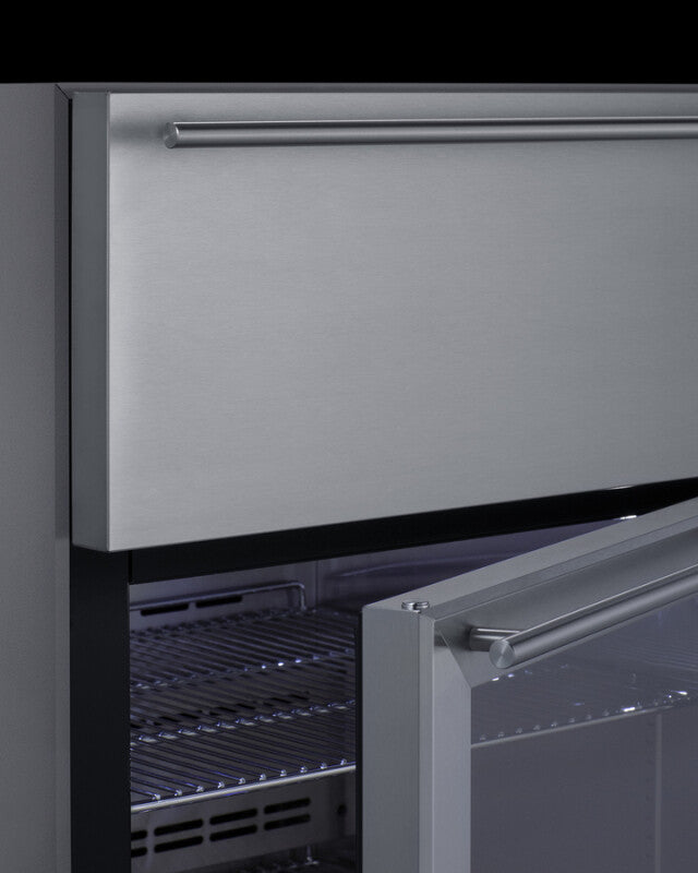 24" Wide Built-in Commercial Beverage Refrigerator With Top Drawer - (SCR615TDCSS)