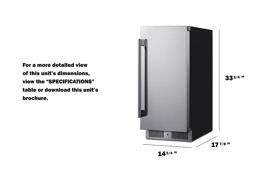 15" Wide Built-In All-Refrigerator - (SDHR1534LHD)