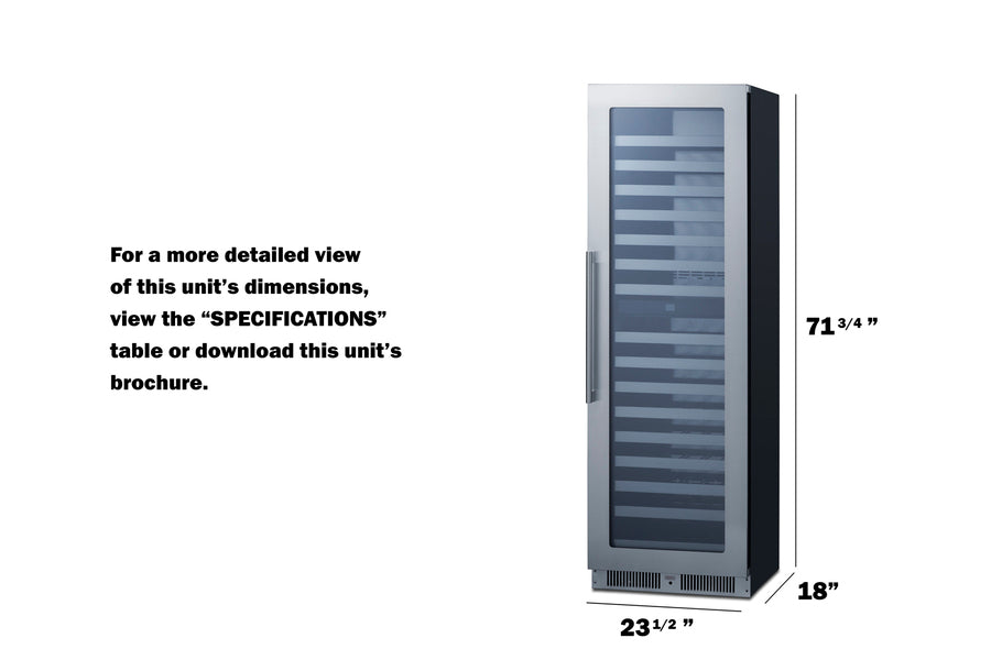 23" 98-Bottle Wine and Beverage Cooler with Glass Door - (SDHWC98)