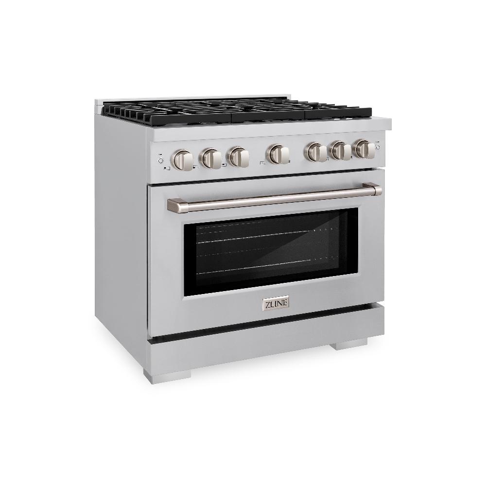 36 in. 5.2 cu. ft. Paramount Dual Fuel Range with 6 Burner Gas Cooktop and Electric Convection Oven - (SDR36) -