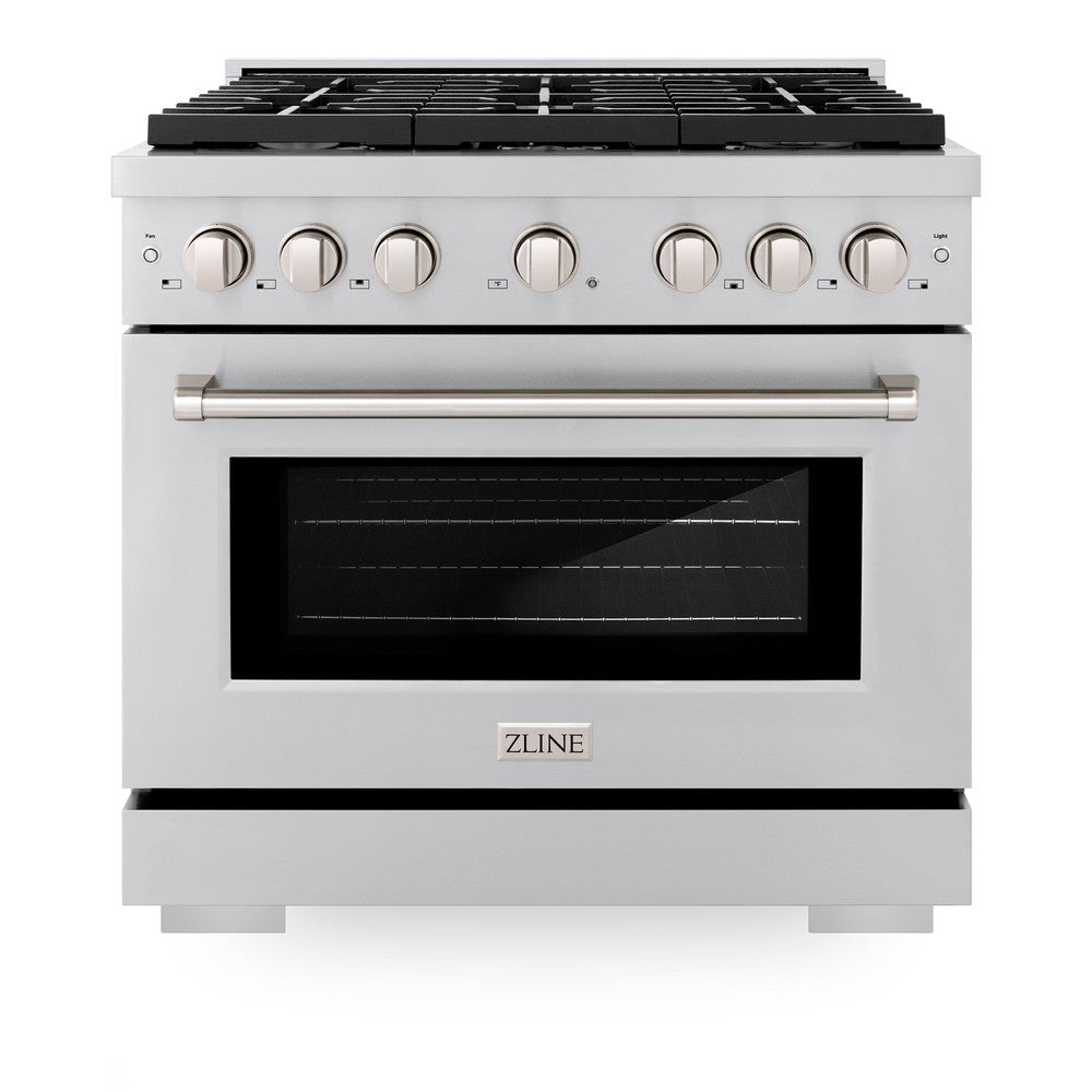 36 in. 5.2 cu. ft. Paramount Dual Fuel Range with 6 Burner Gas Cooktop and Electric Convection Oven - (SDR36) -