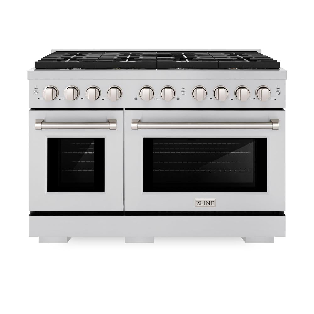 48 in. 6.7 cu. ft. Paramount Double Oven Dual Fuel Range with 8 Burner Gas Cooktop - (SDR48) -