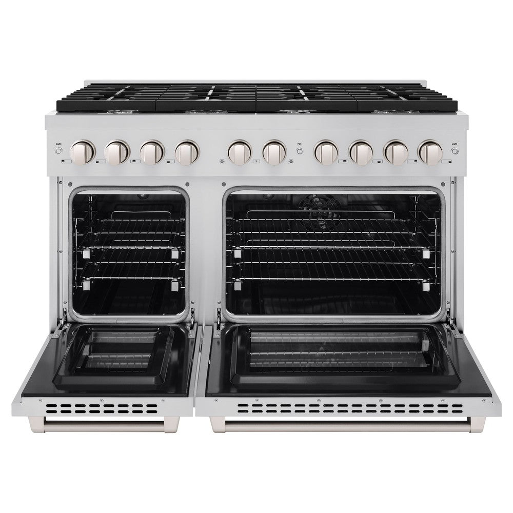 48 in. 6.7 cu. ft. Paramount Double Oven Dual Fuel Range with 8 Burner Gas Cooktop - (SDR48) -