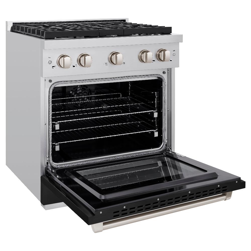 30 in. 4.2 cu. ft. Paramount Dual Fuel Range with 4 Burner Gas Cooktop and Electric Convection Oven - (SDRBLM30) -