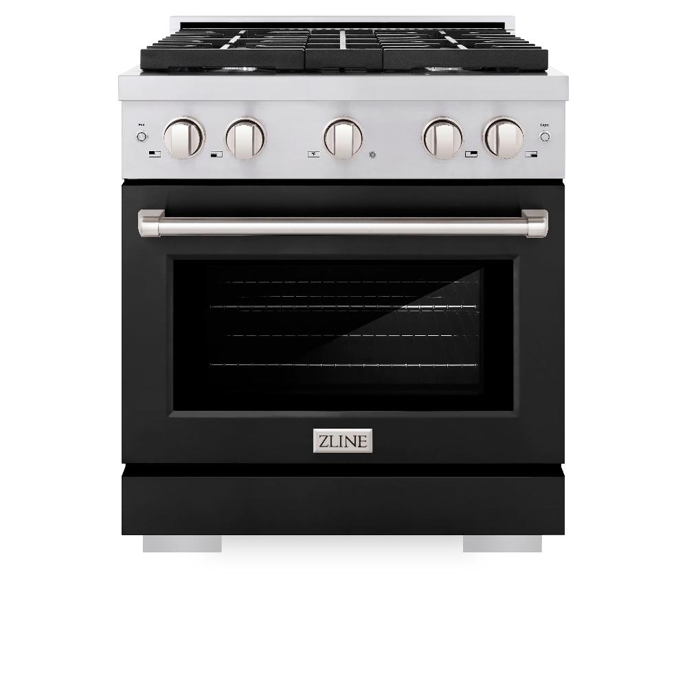 30 in. 4.2 cu. ft. Paramount Dual Fuel Range with 4 Burner Gas Cooktop and Electric Convection Oven - (SDRBLM30) -