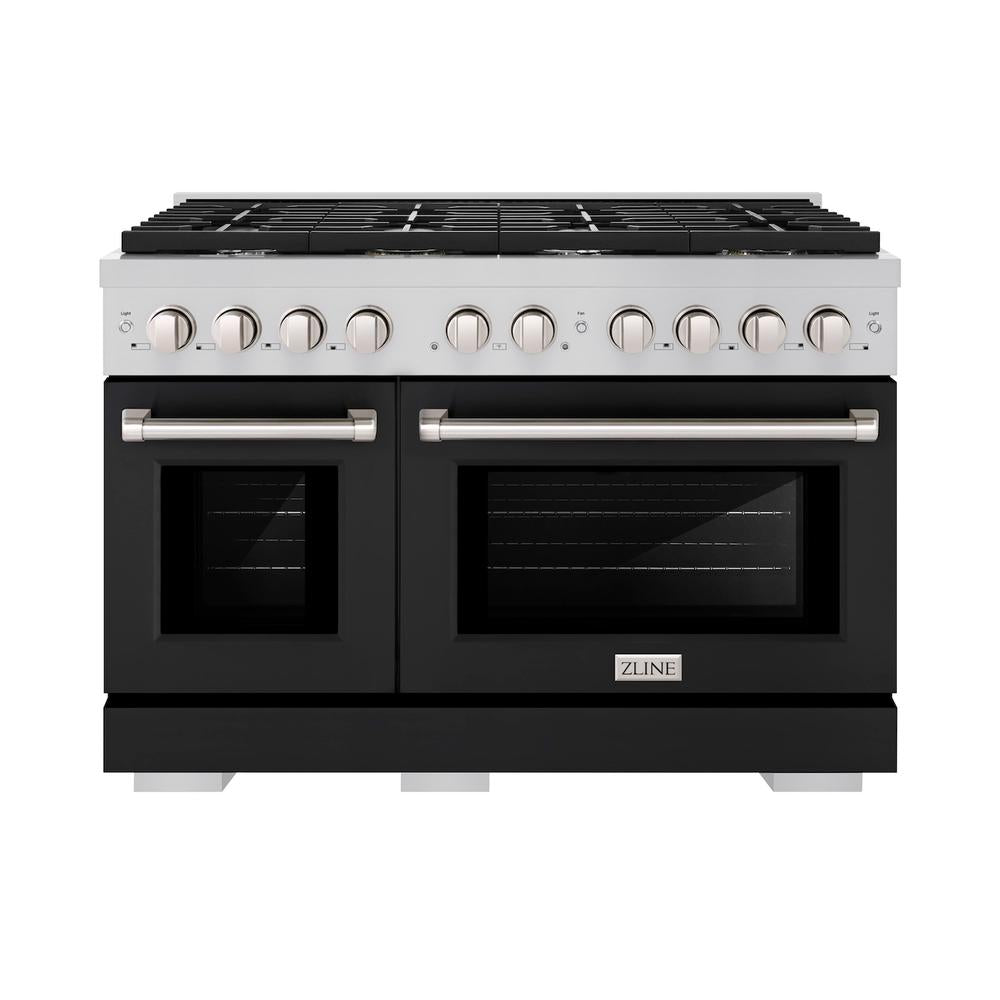 48 in. 6.7 cu. ft. Paramount Double Oven Dual Fuel Range with 8 Burner Gas Cooktop - (SDRBLM48) -