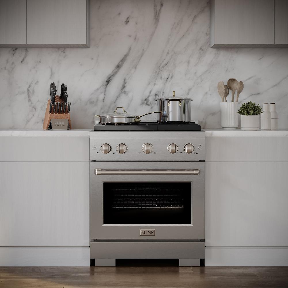 30 in. 4.2 cu. ft. Paramount Dual Fuel Range with Gas Cooktop and Electric Convection Oven - (SDRBR30) -