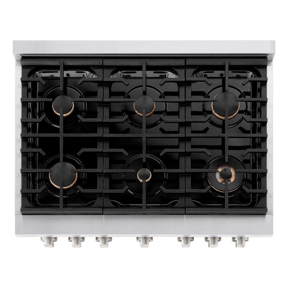 36 in. 5.2 cu. ft. Paramount Dual Fuel Range with Gas Cooktop and Electric Convection Oven - (SDRBR36) -