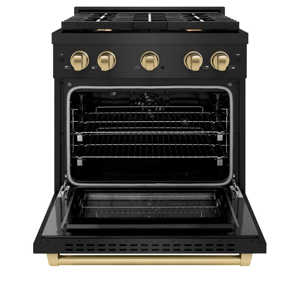 Autograph Edition 30 in. 4.2 cu. ft. Paramount Dual Fuel Range with 4 Burner Gas Cooktop and Electric Convection Oven - (SDRBZ30CB) -