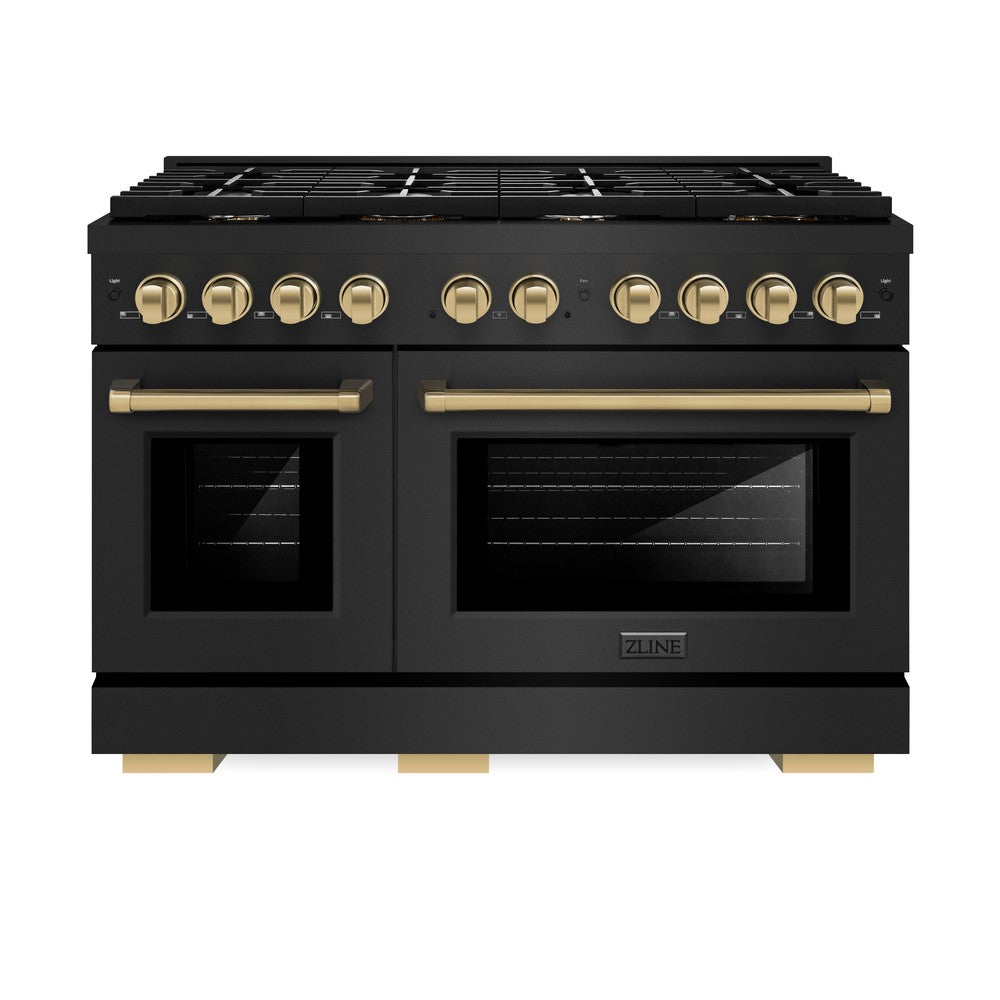 Autograph Edition 48 in. 6.7 cu. ft. Paramount Double Oven Dual Fuel Range with 8 Burner Gas Cooktop - (SDRBZ48CB) -