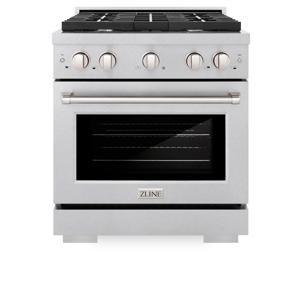 30 in. 4.2 cu. ft. Paramount Dual Fuel Range with 4 Burner Gas Cooktop and Electric Convection Oven - (SDRS30) -