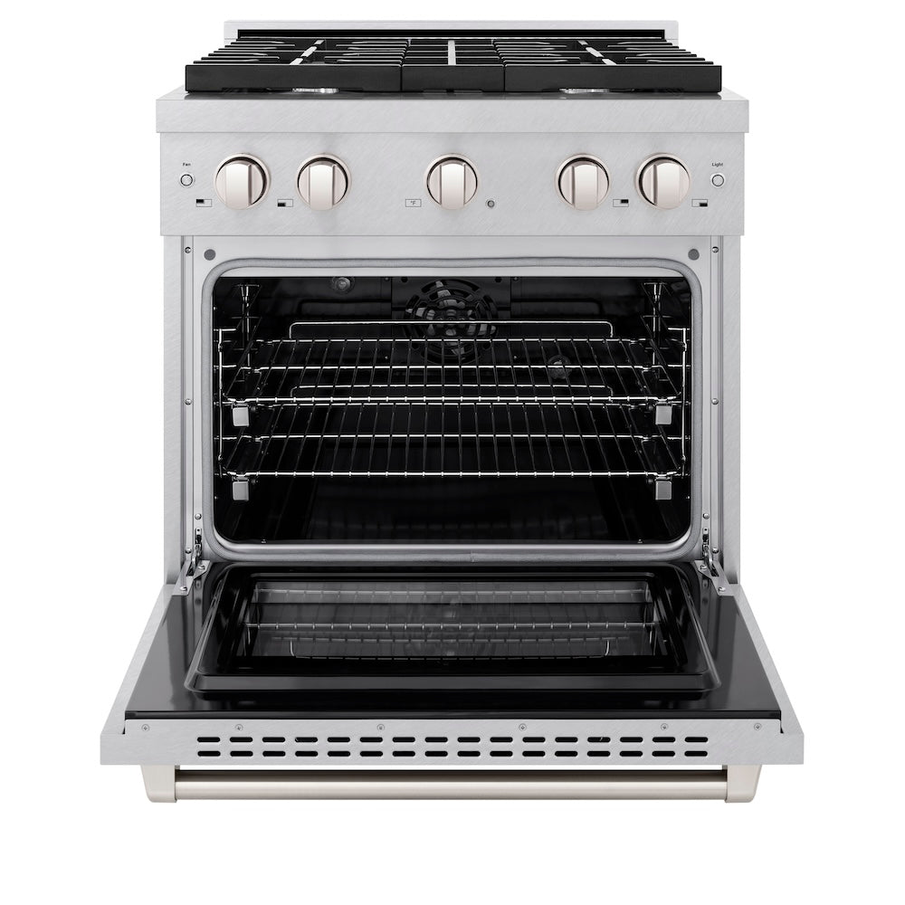 30 in. 4.2 cu. ft. Paramount Dual Fuel Range with 4 Burner Gas Cooktop and Electric Convection Oven - (SDRS30) -