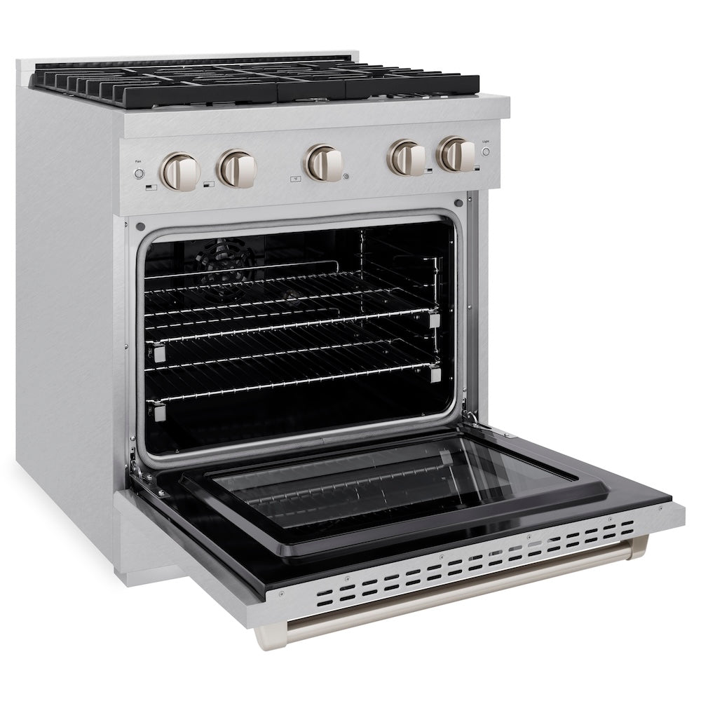 30 in. 4.2 cu. ft. Paramount Dual Fuel Range with 4 Burner Gas Cooktop and Electric Convection Oven - (SDRS30) -
