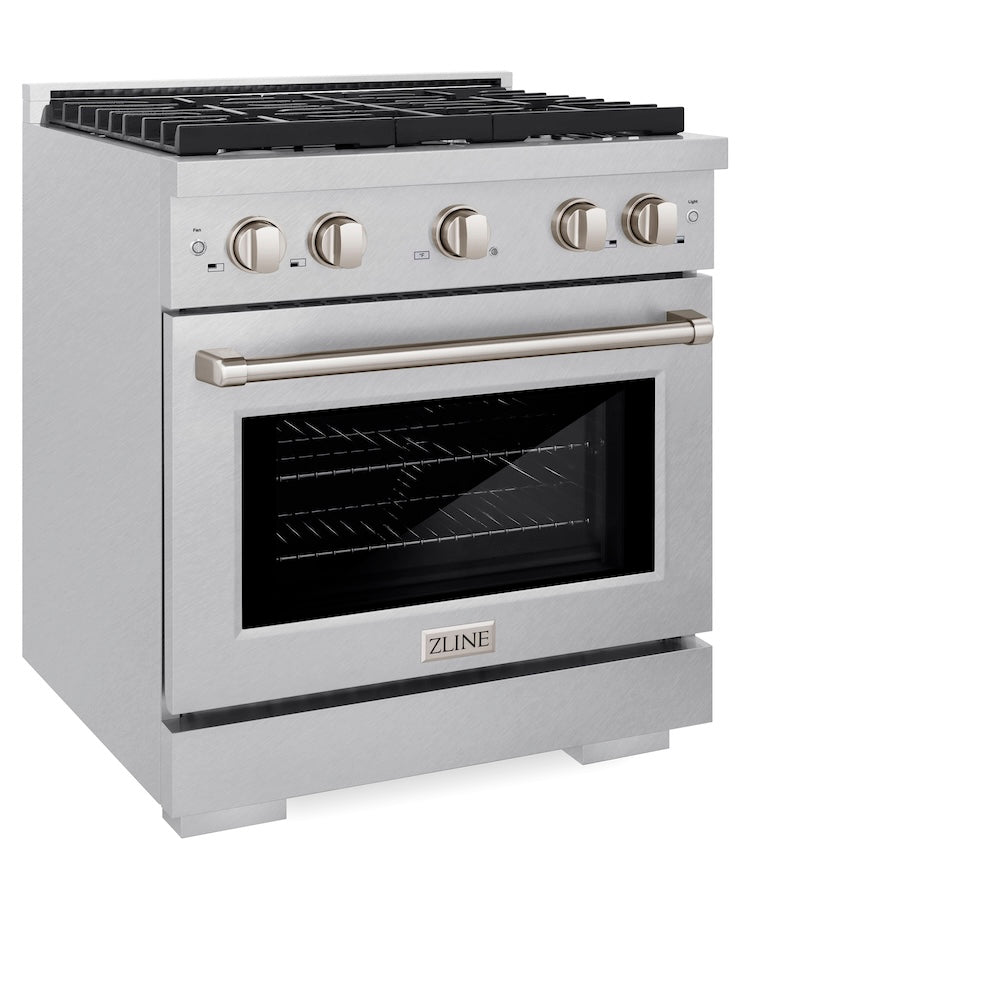 30 in. 4.2 cu. ft. Paramount Dual Fuel Range with 4 Burner Gas Cooktop and Electric Convection Oven - (SDRS30) -