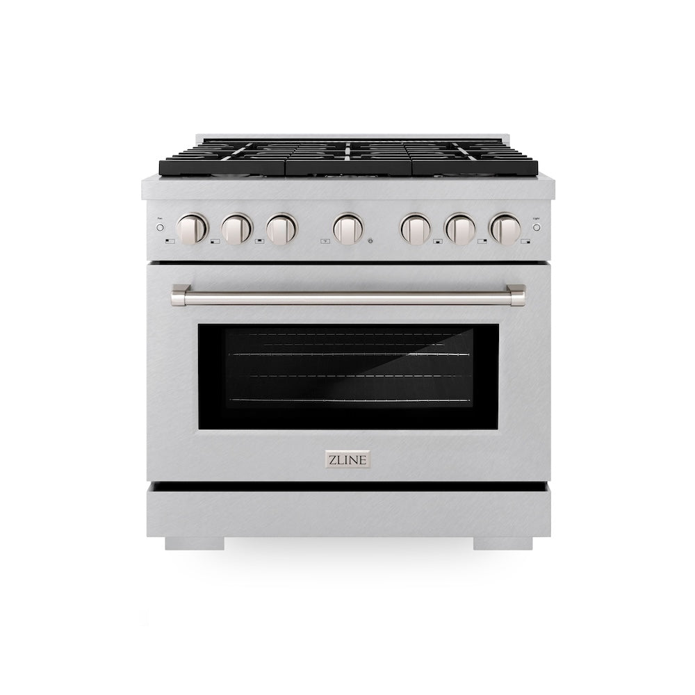 36 in. 5.2 cu. ft. Paramount Dual Fuel Range with 6 Burner Gas Cooktop and Electric Convection Oven - (SDRS36) -