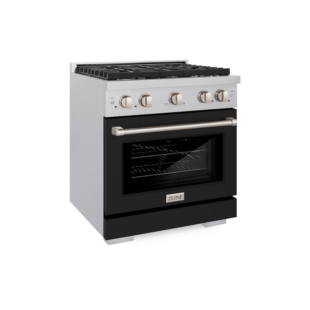 30 in. 4.2 cu. ft. Paramount Dual Fuel Range with 4 Burner Gas Cooktop and Electric Convection Oven - (SDRSBLM30) -