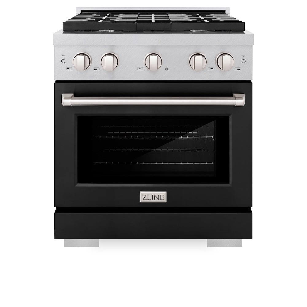 30 in. 4.2 cu. ft. Paramount Dual Fuel Range with 4 Burner Gas Cooktop and Electric Convection Oven - (SDRSBLM30) -