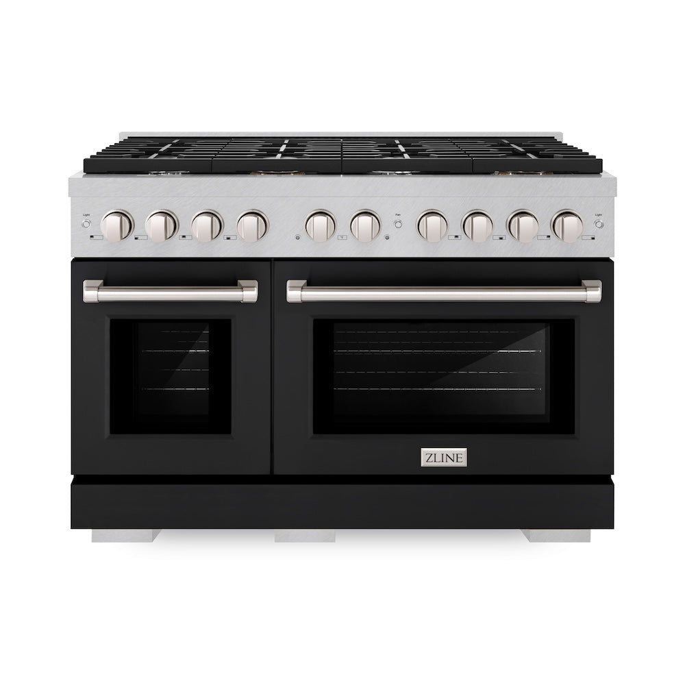 48 in. 6.7 cu. ft. Paramount Double Oven Dual Fuel Range with 8 Burner Gas Cooktop - (SDRSBLM48) -