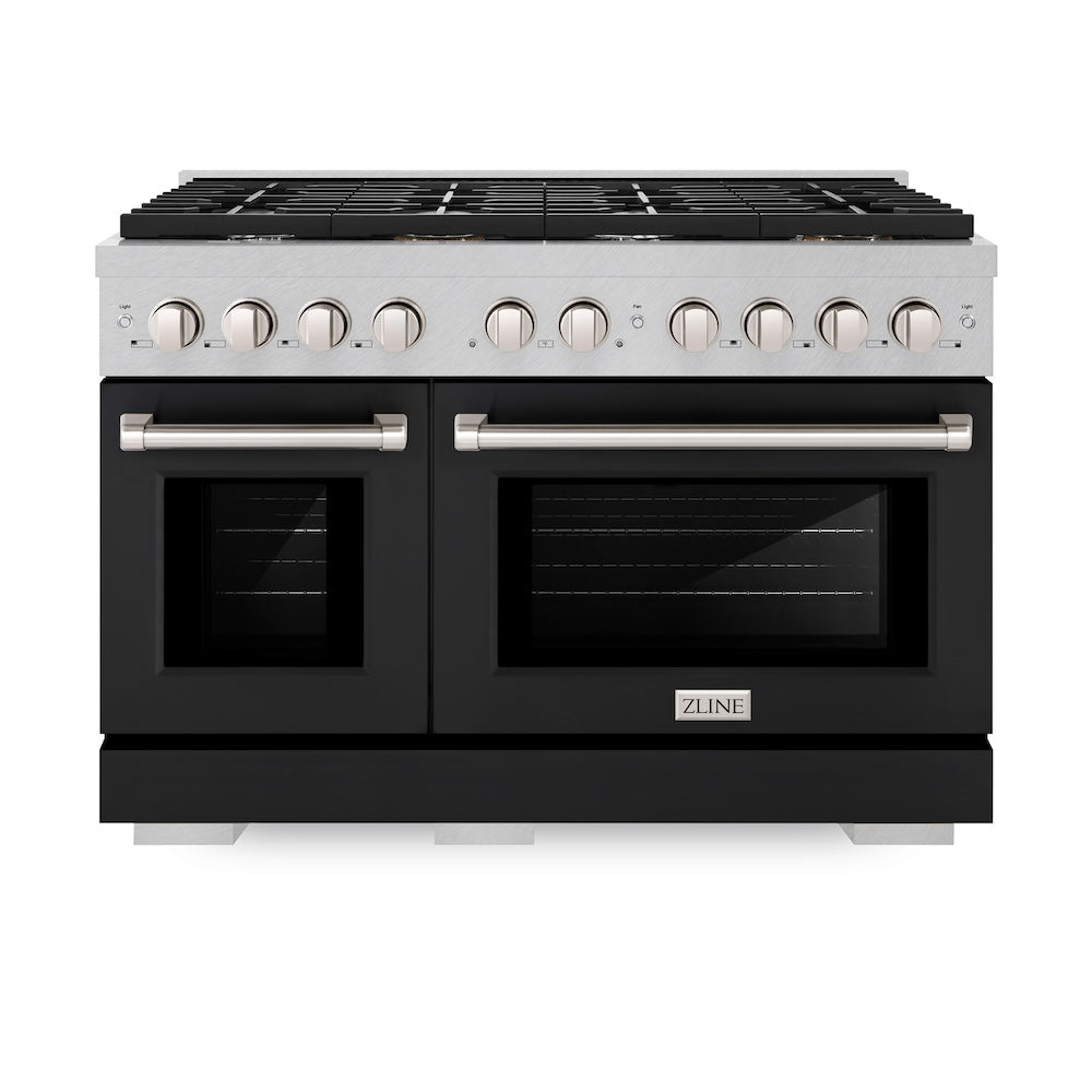 48 in. 6.7 cu. ft. Paramount Double Oven Dual Fuel Range with 8 Burner Gas Cooktop - (SDRSBLM48) -