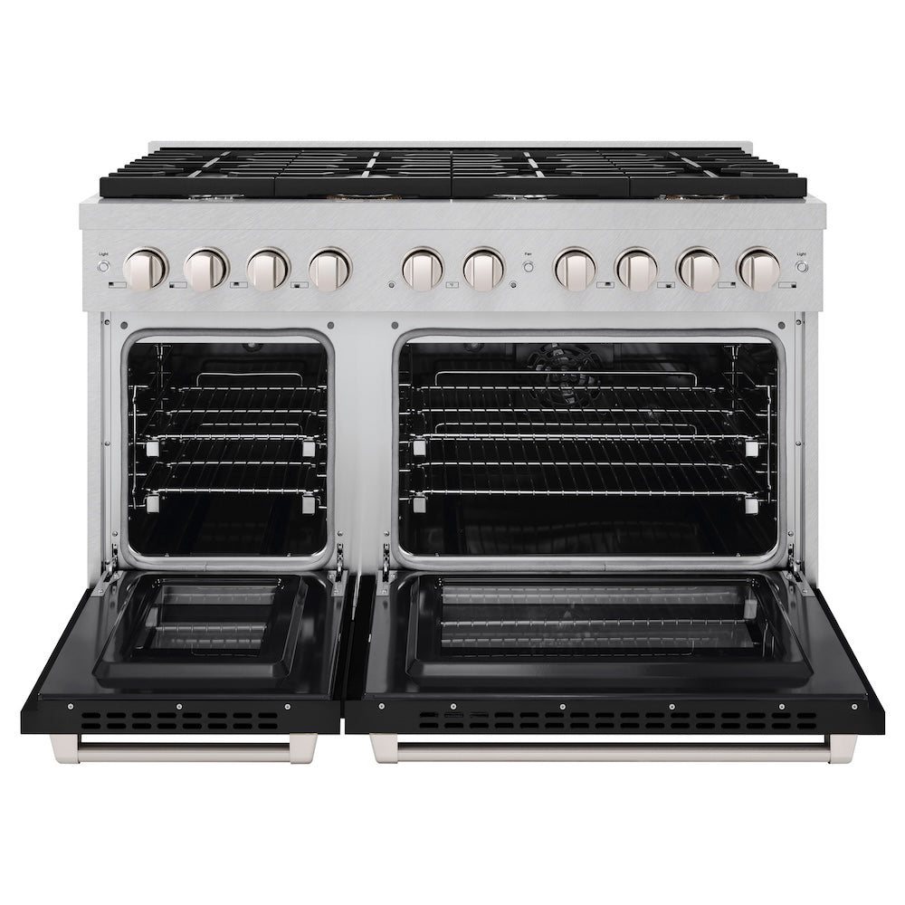 48 in. 6.7 cu. ft. Paramount Double Oven Dual Fuel Range with 8 Burner Gas Cooktop - (SDRSBLM48) -
