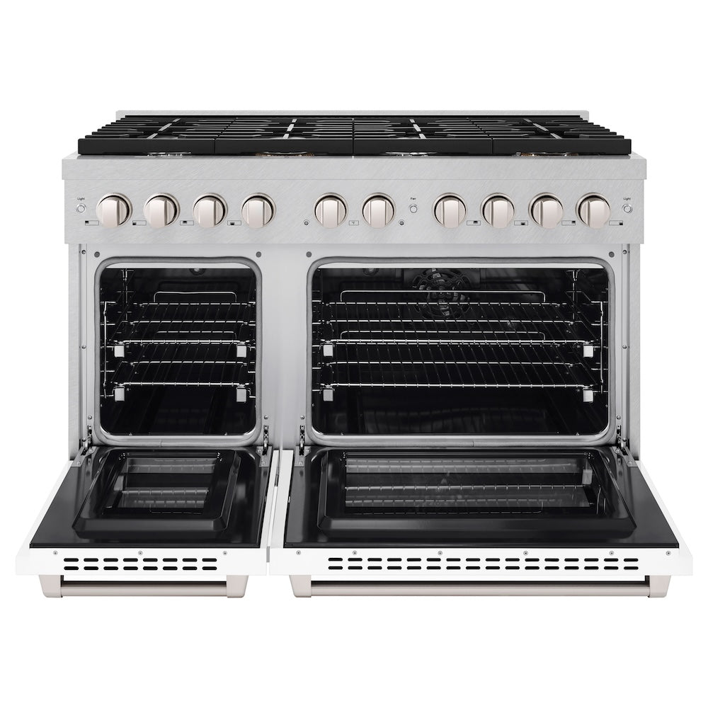 48 in. 6.7 cu. ft. Paramount Double Oven Dual Fuel Range with 8 Burner Gas Cooktop - (SDRSWM48) -