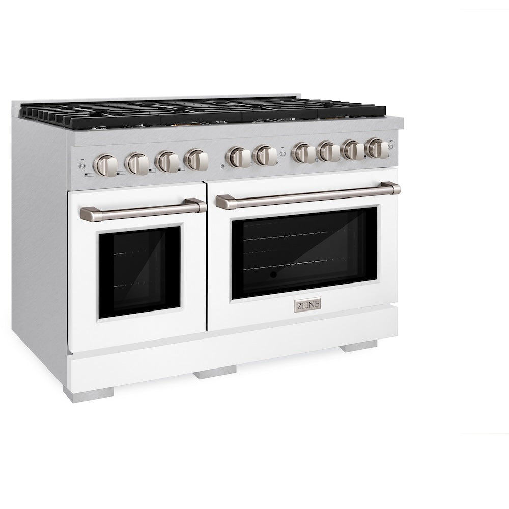 48 in. 6.7 cu. ft. Paramount Double Oven Dual Fuel Range with 8 Burner Gas Cooktop - (SDRSWM48) -