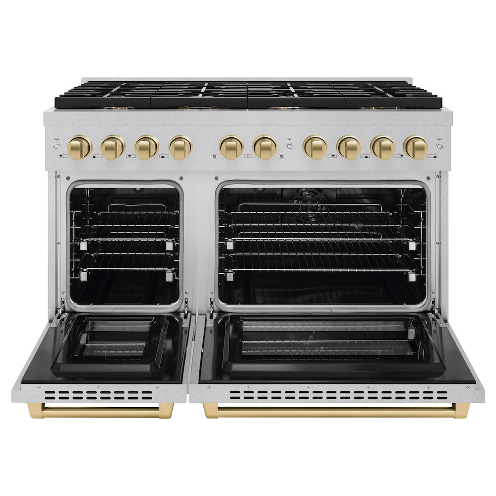 Autograph Edition 48 in. 6.7 cu. ft. Paramount Double Oven Dual Fuel Range with 8 Burner Gas Cooktop - (SDRSZ48CB) -