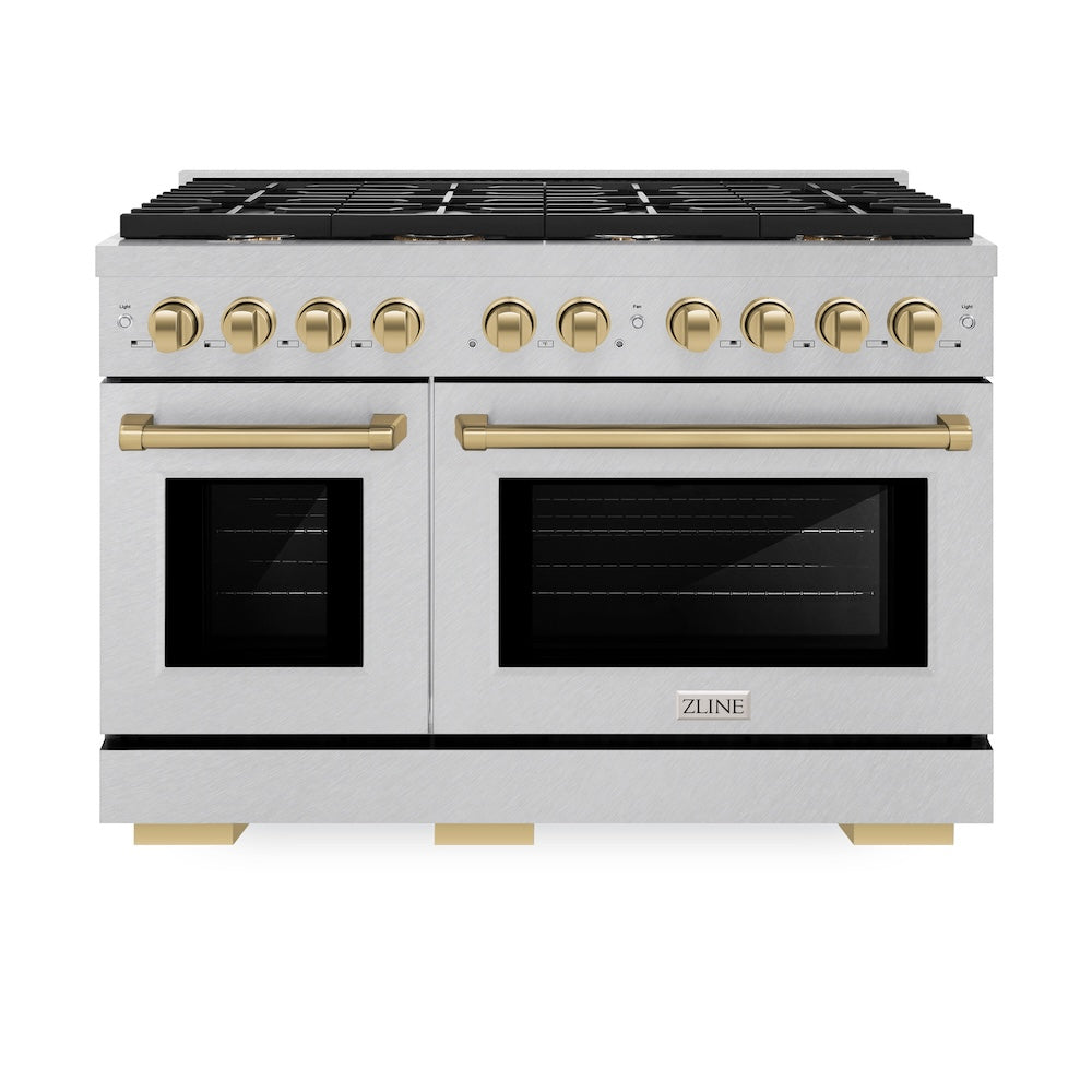 Autograph Edition 48 in. 6.7 cu. ft. Paramount Double Oven Dual Fuel Range with 8 Burner Gas Cooktop - (SDRSZ48CB) -