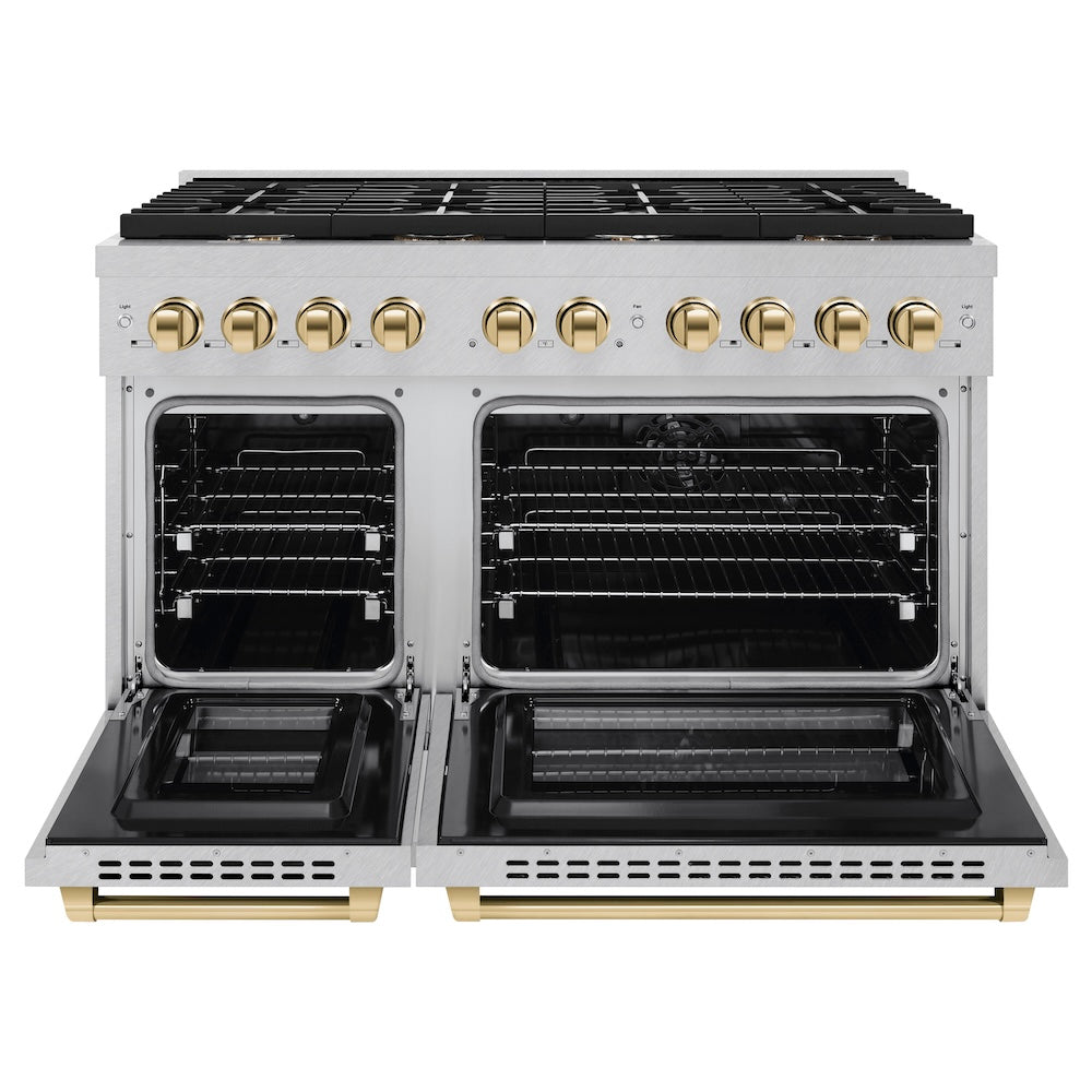 Autograph Edition 48 in. 6.7 cu. ft. Paramount Double Oven Dual Fuel Range with 8 Burner Gas Cooktop - (SDRSZ48G) -