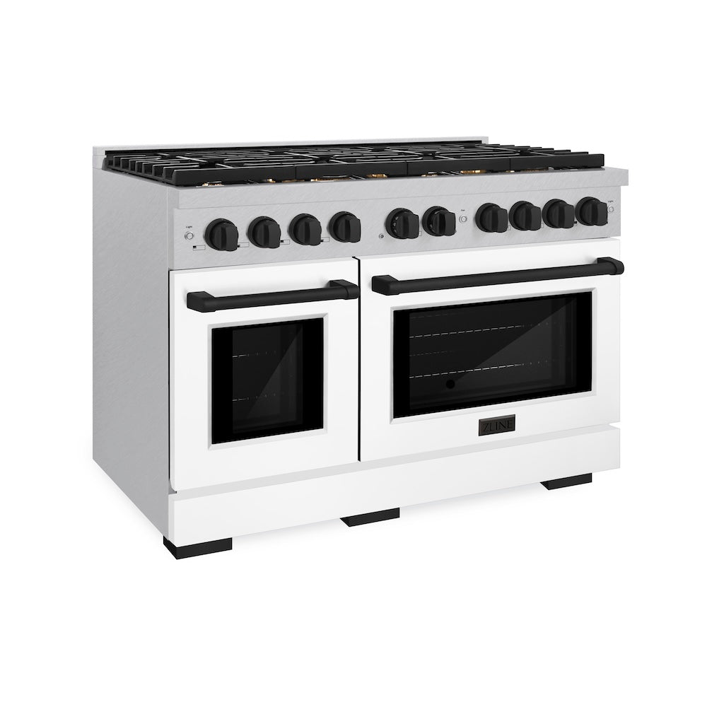 Autograph Edition 48 in. 6.7 cu. ft. Paramount Double Oven Dual Fuel Range with 8 Burner Gas Cooktop - (SDRSZWM48MB) -