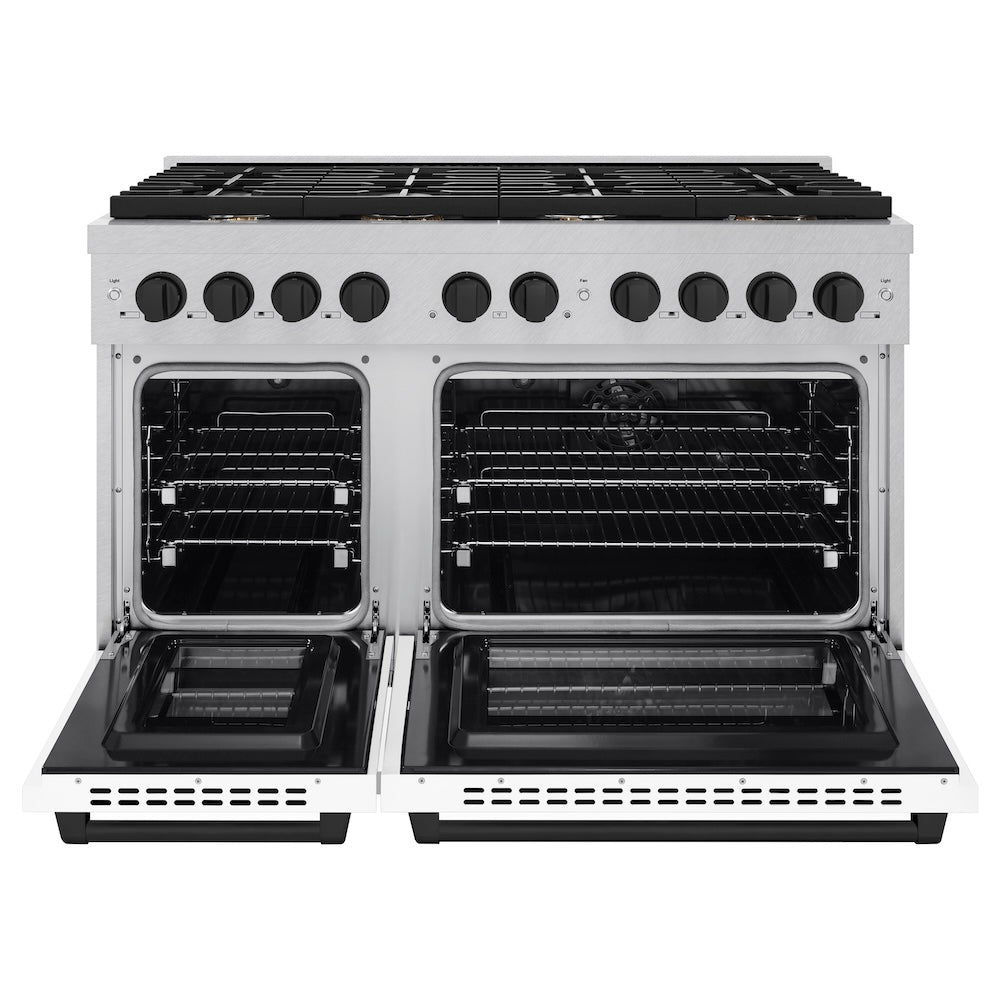 Autograph Edition 48 in. 6.7 cu. ft. Paramount Double Oven Dual Fuel Range with 8 Burner Gas Cooktop - (SDRSZWM48MB) -