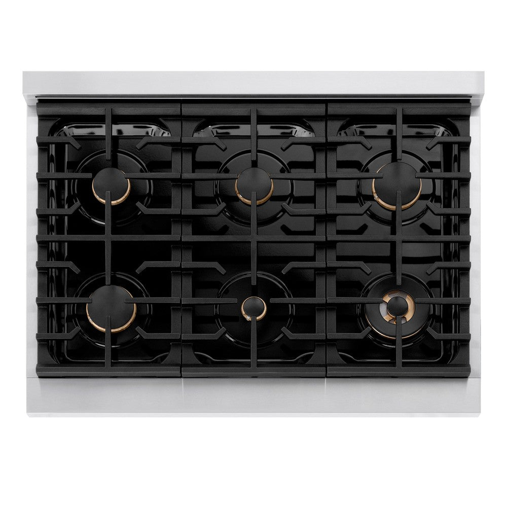 Autograph Edition 36 in. 5.2 cu. ft. Paramount Dual Fuel Range with 6 Burner Gas Cooktop - (SDRZ36MB) -