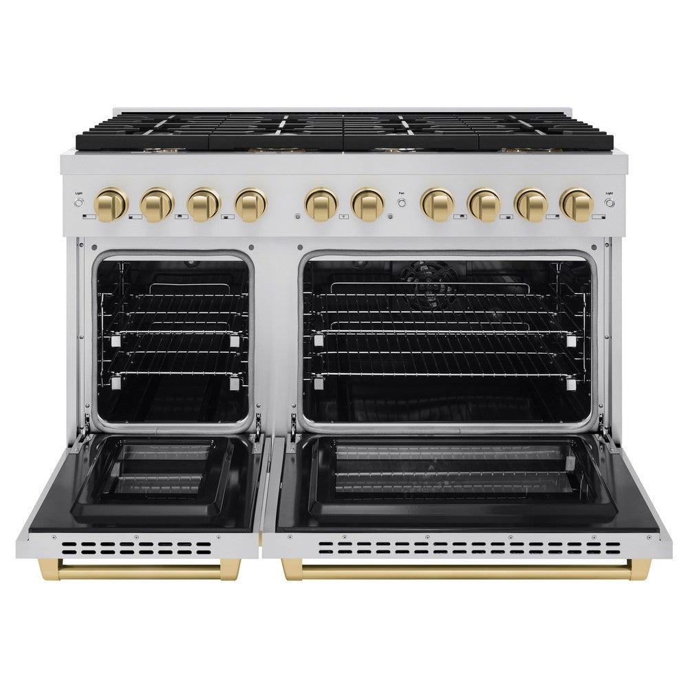 Autograph Edition 48 in. 6.7 cu. ft. Paramount Double Oven Dual Fuel Range with 8 Burner Gas Cooktop - (SDRZ48CB) -