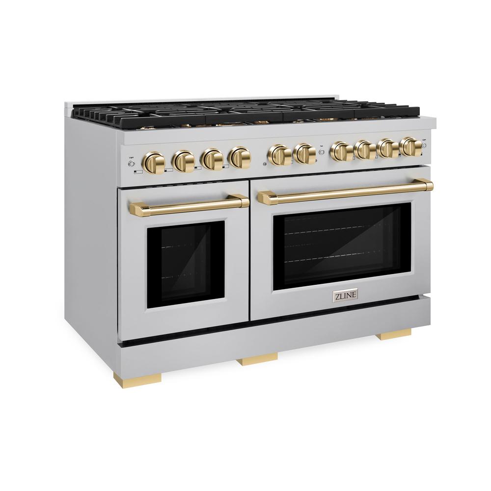 Autograph Edition 48 in. 6.7 cu. ft. Paramount Double Oven Dual Fuel Range with 8 Burner Gas Cooktop - (SDRZ48G) -