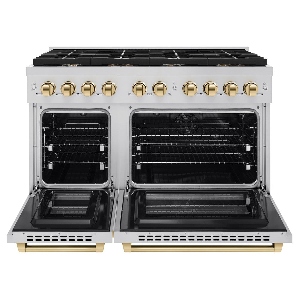 Autograph Edition 48 in. 6.7 cu. ft. Paramount Double Oven Dual Fuel Range with 8 Burner Gas Cooktop - (SDRZ48G) -
