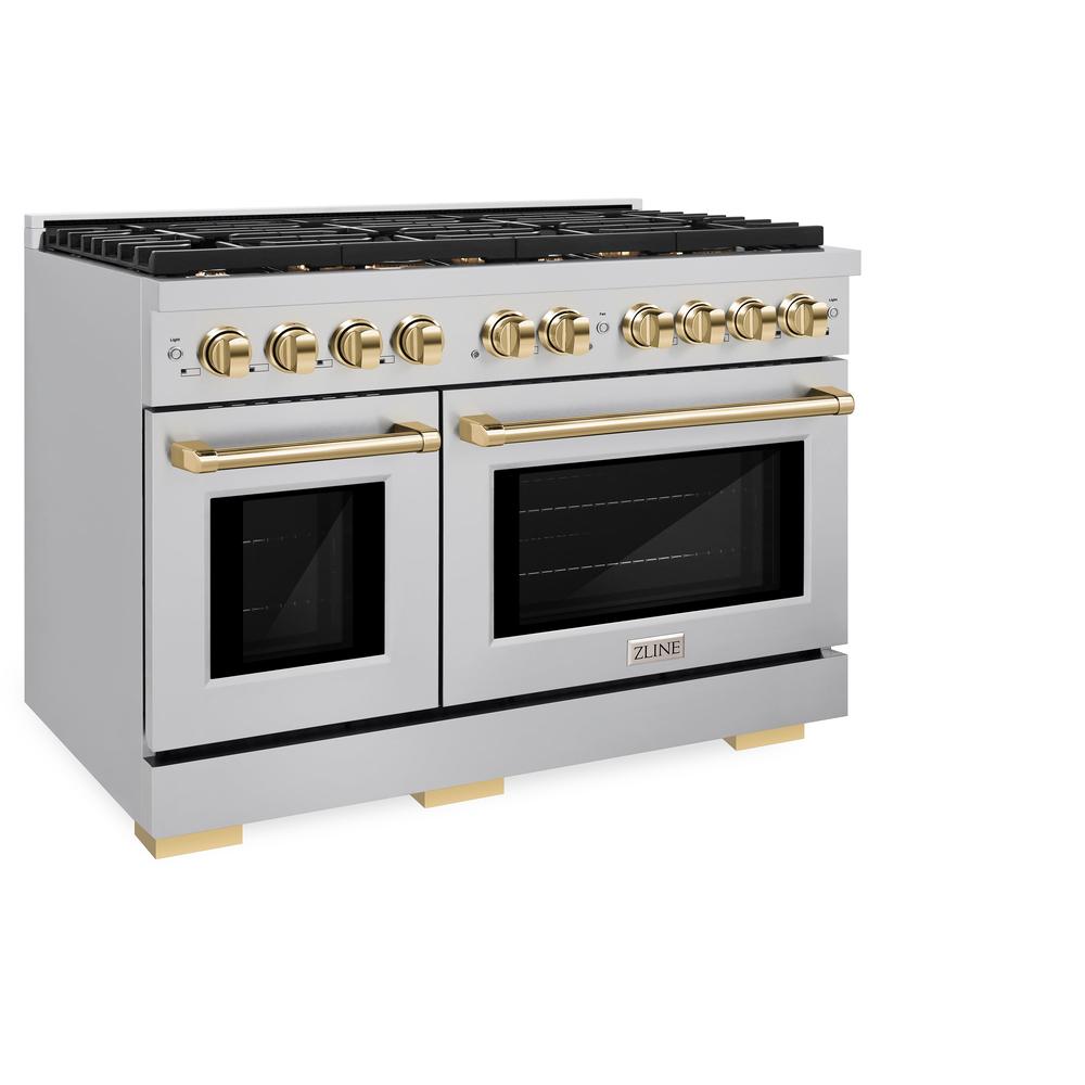 Autograph Edition 48 in. 6.7 cu. ft. Paramount Double Oven Dual Fuel Range with 8 Burner Gas Cooktop - (SDRZ48G) -