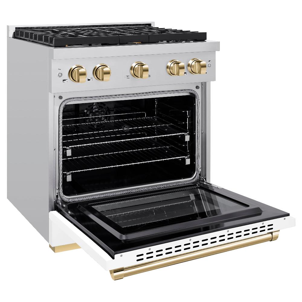 Autograph Edition 30 in. 4.2 cu. ft. Paramount Dual Fuel Range with 4 Burner Gas Cooktop - (SDRZWM30G) -