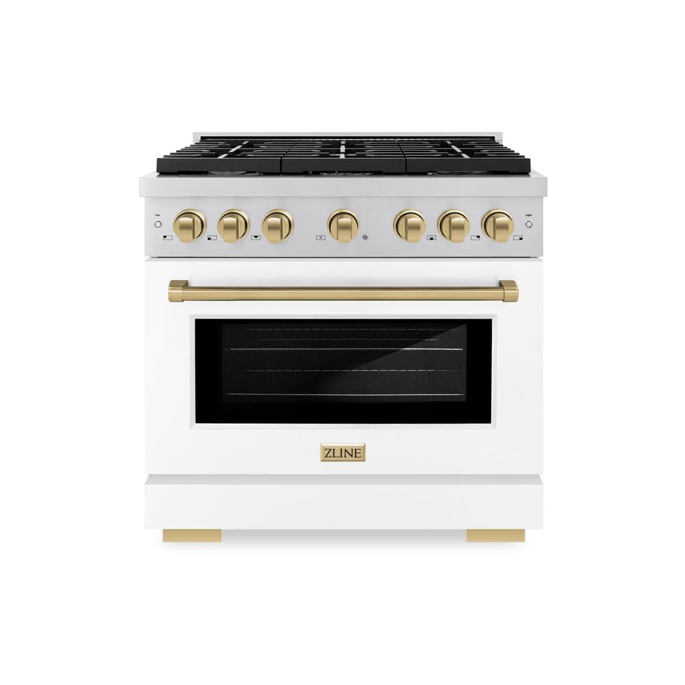Autograph Edition 36 in. 5.2 cu. ft. Paramount Dual Fuel Range with 6 Burner Gas Cooktop - (SDRZWM36CB) -