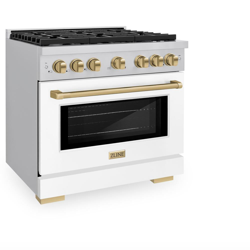 Autograph Edition 36 in. 5.2 cu. ft. Paramount Dual Fuel Range with 6 Burner Gas Cooktop - (SDRZWM36CB) -