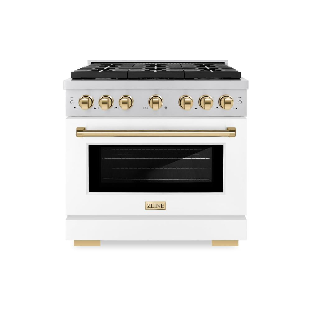 Autograph Edition 36 in. 5.2 cu. ft. Paramount Dual Fuel Range with 6 Burner Gas Cooktop - (SDRZWM36G) -