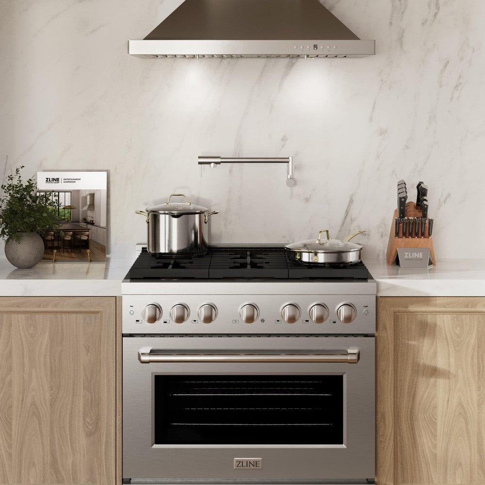 SGR36- Zline 36 in. 6 Burner Freestanding Gas Range with Convection Gas Oven in Stainless Steel - (SGR36)