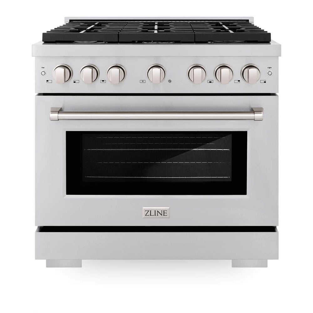 SGR36- Zline 36 in. 6 Burner Freestanding Gas Range with Convection Gas Oven in Stainless Steel - (SGR36)