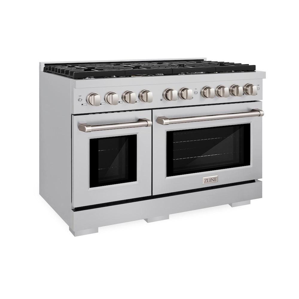 ZLINE KITCHEN & BATH Paramount 48-Inches 8 burners 4.2-Cu. Feet / 2.5-Cu. Feet Convection Oven Freestanding Double Oven Gas Range ( Stainless Steel ) - (SGR48)