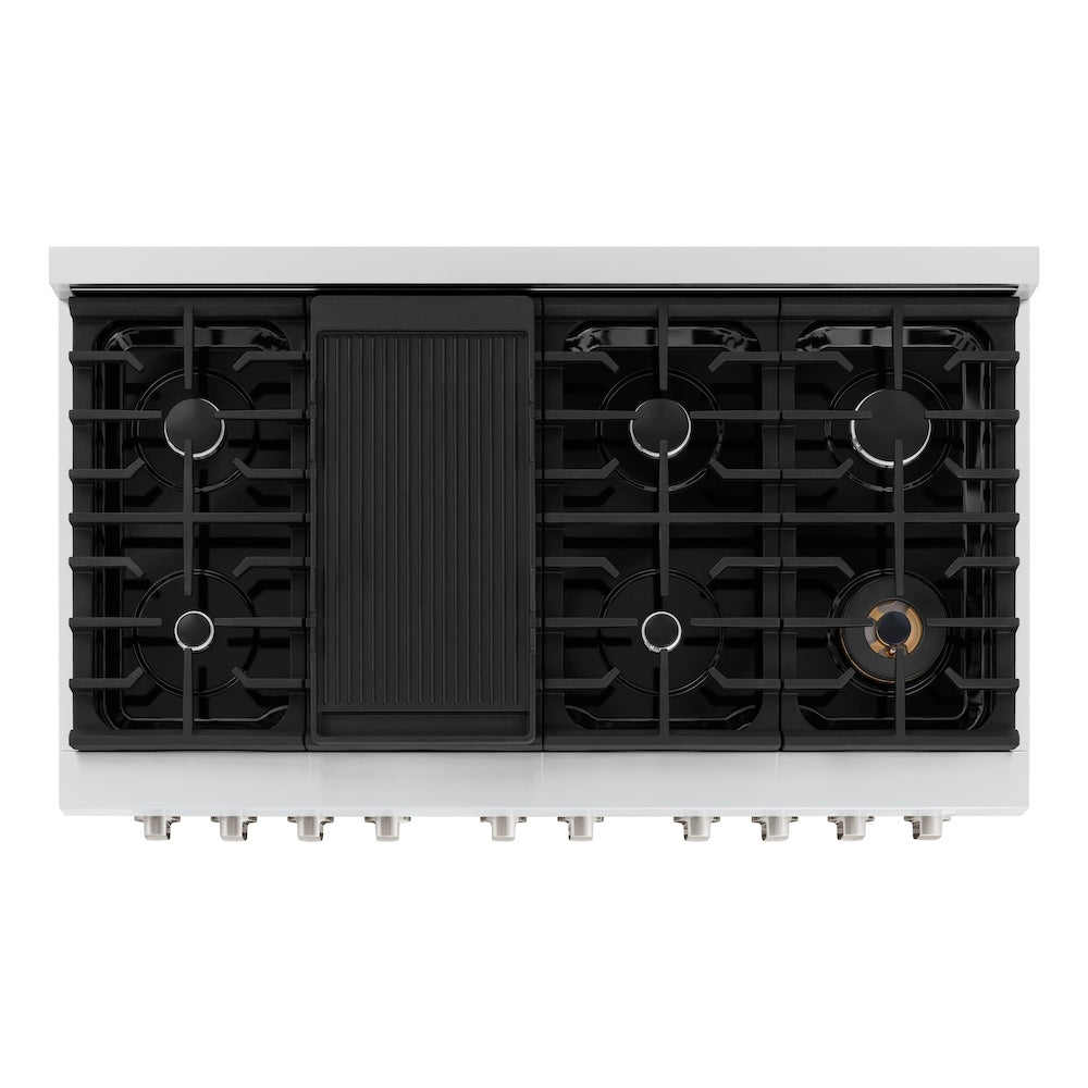 ZLINE KITCHEN & BATH Paramount 48-Inches 8 burners 4.2-Cu. Feet / 2.5-Cu. Feet Convection Oven Freestanding Double Oven Gas Range ( Stainless Steel ) - (SGR48)