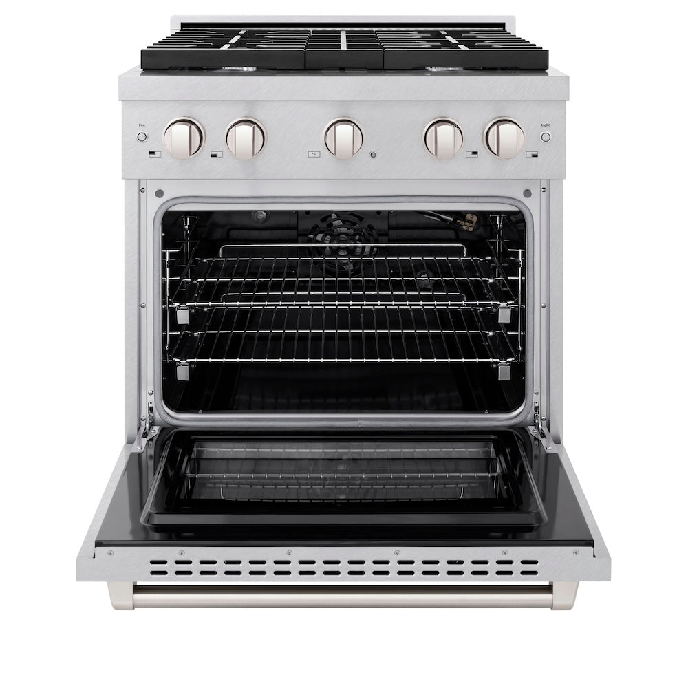 30in. 4.2 cu. ft. 4 Burner Gas Range with Convection Gas Oven in DuraSnow Stainless Steel - (SGRS30) -