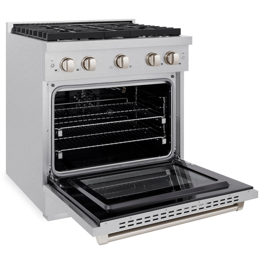 30in. 4.2 cu. ft. 4 Burner Gas Range with Convection Gas Oven in DuraSnow Stainless Steel - (SGRS30) -