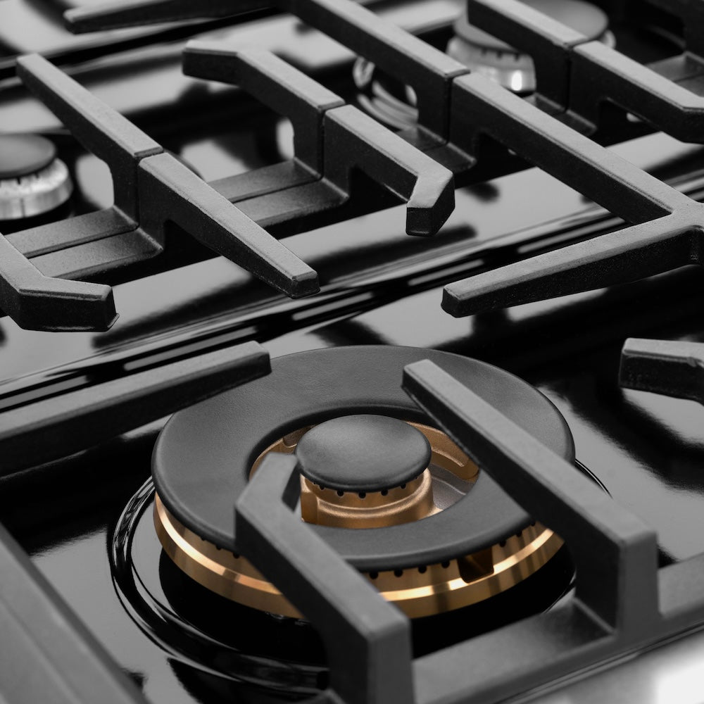 48in. 6.7 cu. ft. 8 Burner Double Oven Gas Range in DuraSnow Stainless Steel with Black Matte Doors - (SGRSBLM48) -